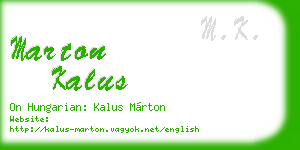 marton kalus business card